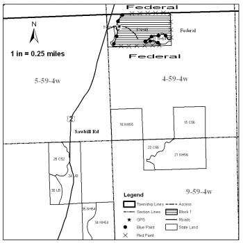 Map of the Sawbill Hardwoods timber sale, from the Minnesota DNR.
