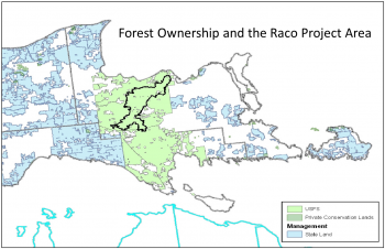 Map of the Raco project area