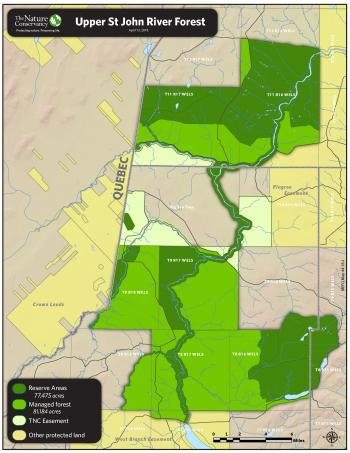 map of TNC's St. John River Forest