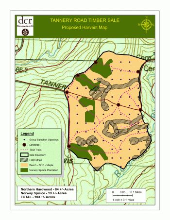 Map of Tannery Road proposed harvest area