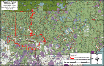 A vicinity map for the TomaInga project. 